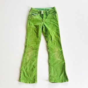 Vintage Limited Too Green Corduroy Pants — Size 8 Slim — Y2K Kidcore Vibes